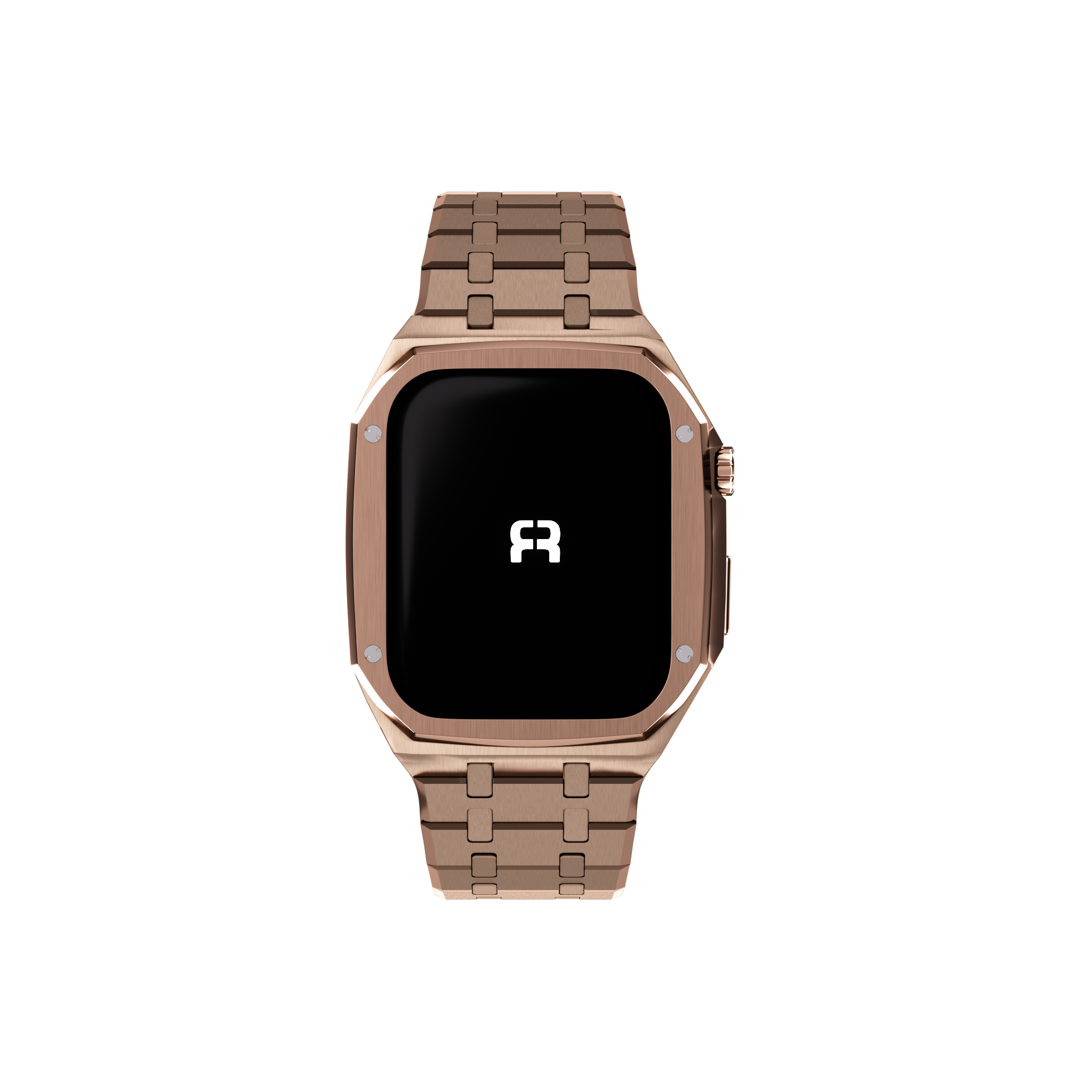 Reqior Apple Watch 45mm Hülle mit integriertem Stahlarmband (Roségold)