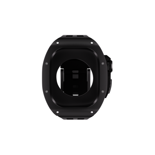 Reqior Apple Watch 45mm Polymer and Metal Case with Rubber Strap (Black)