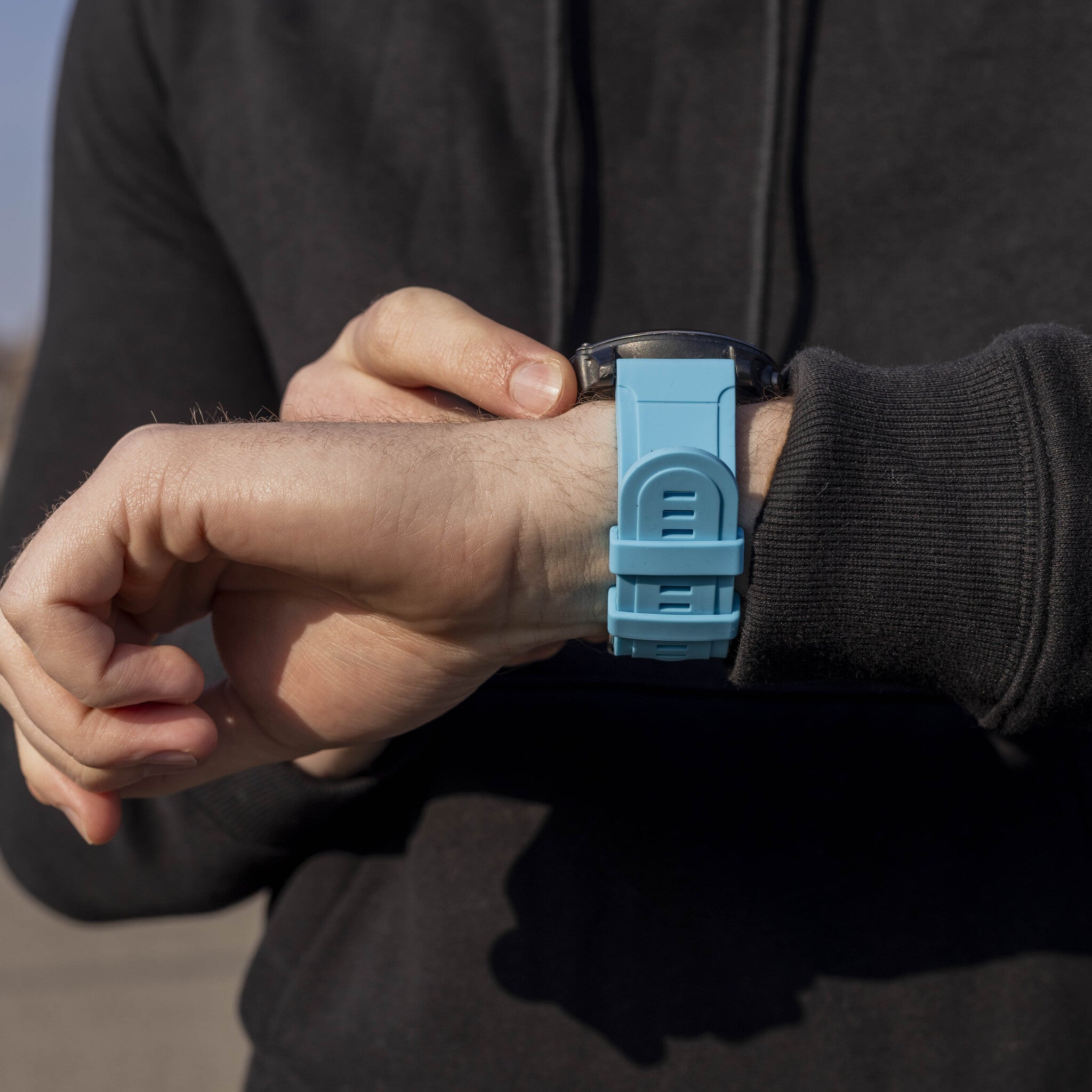 Garmin Fenix 7x Glossy Silicone Strap (Light Blue)