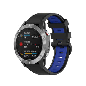 Garmin Fenix 8 Pro - 51mm Sport Armband mit Schnalle (Schwarz/Blau)