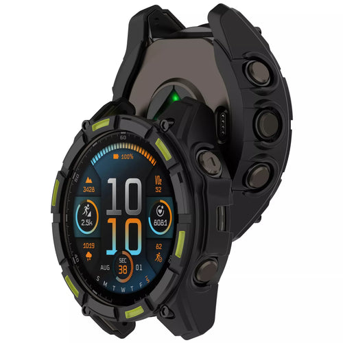 Garmin Fenix 8 - 47mm AMOLED robustes TPU Hülle (Schwarz/Grün)