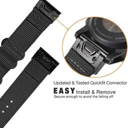 Garmin Instinct E - 45mm Nylon Schnallenarmband (Schwarz)