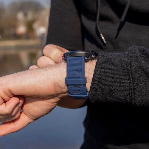 Garmin Quatix 3 / 6x / 7x Solar Silikonarmband (Dunkelblau)