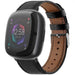 Fitbit Sense 2 Leather Strap ( Sleek Black)