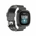 Fitbit Sense Kristallarmband mit Rahmen (Transparent Schwarz)