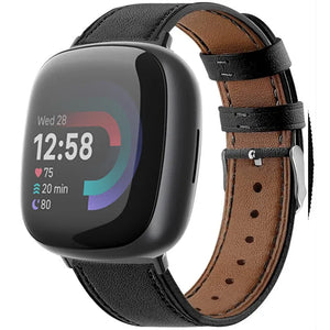 fitbit-versa-4-bandje-leer-strak-zwart