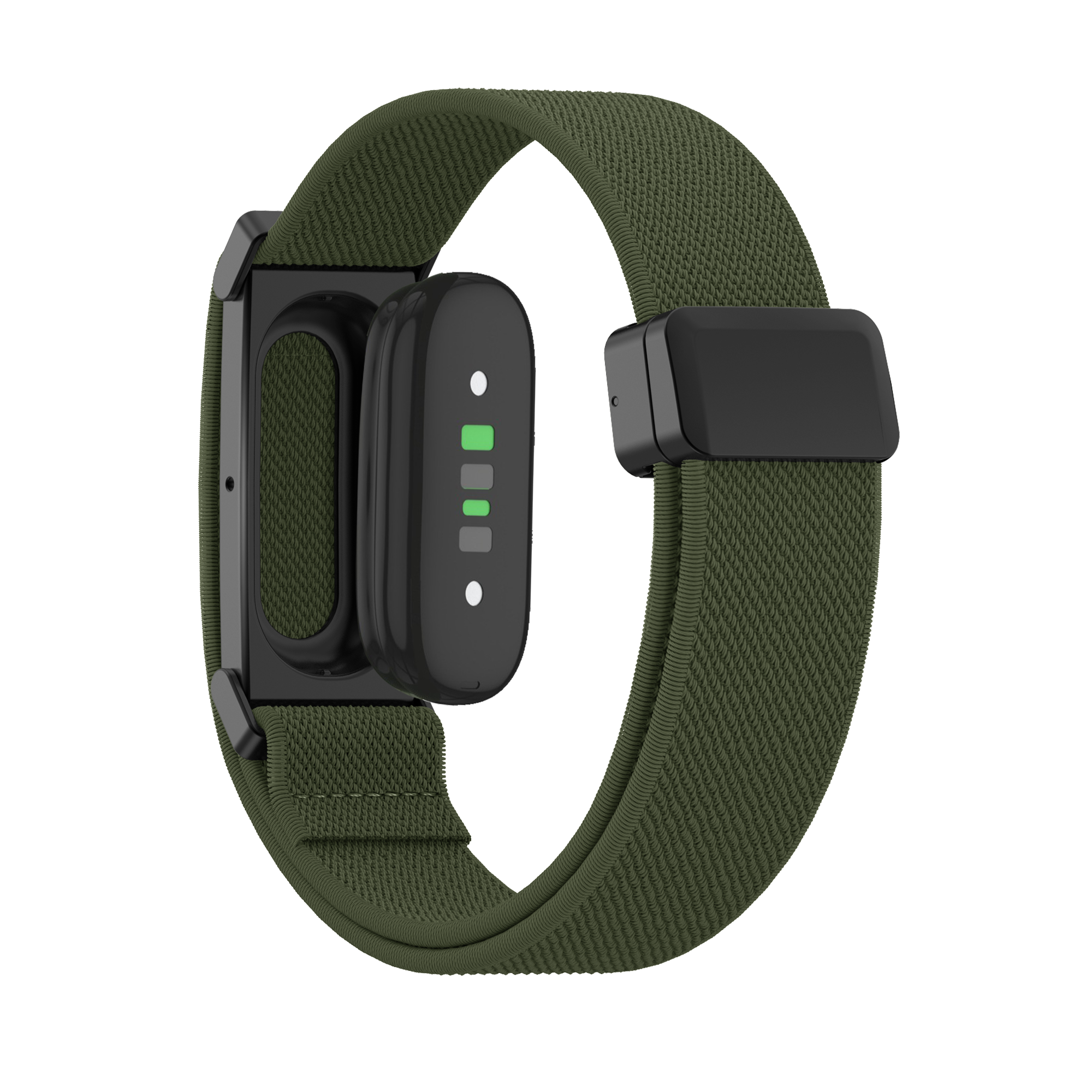 Bandz Fitbit Air Biceps Nylonarmband mit D-Schnalle (Armeegrün)