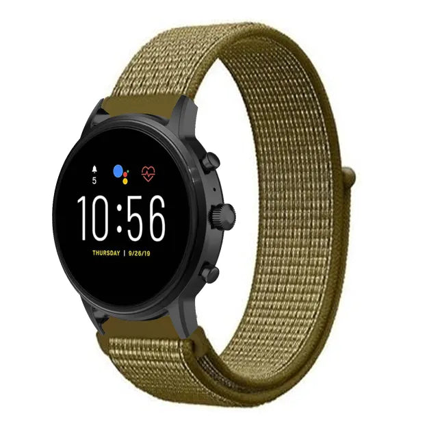 Fossil Gen 4 Explorist (HR) Nylonarmband (Olivgrün)