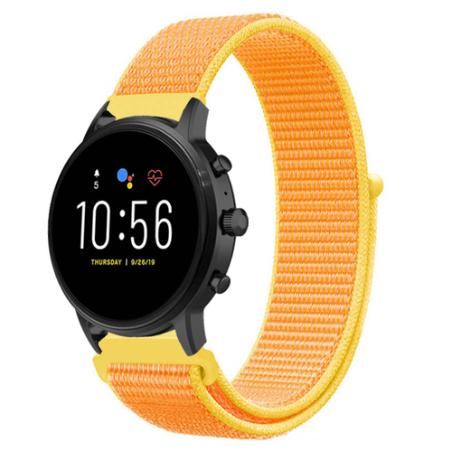 Fossil Gen 4 Explorist (HR) Nylonarmband (Hell Gelb)