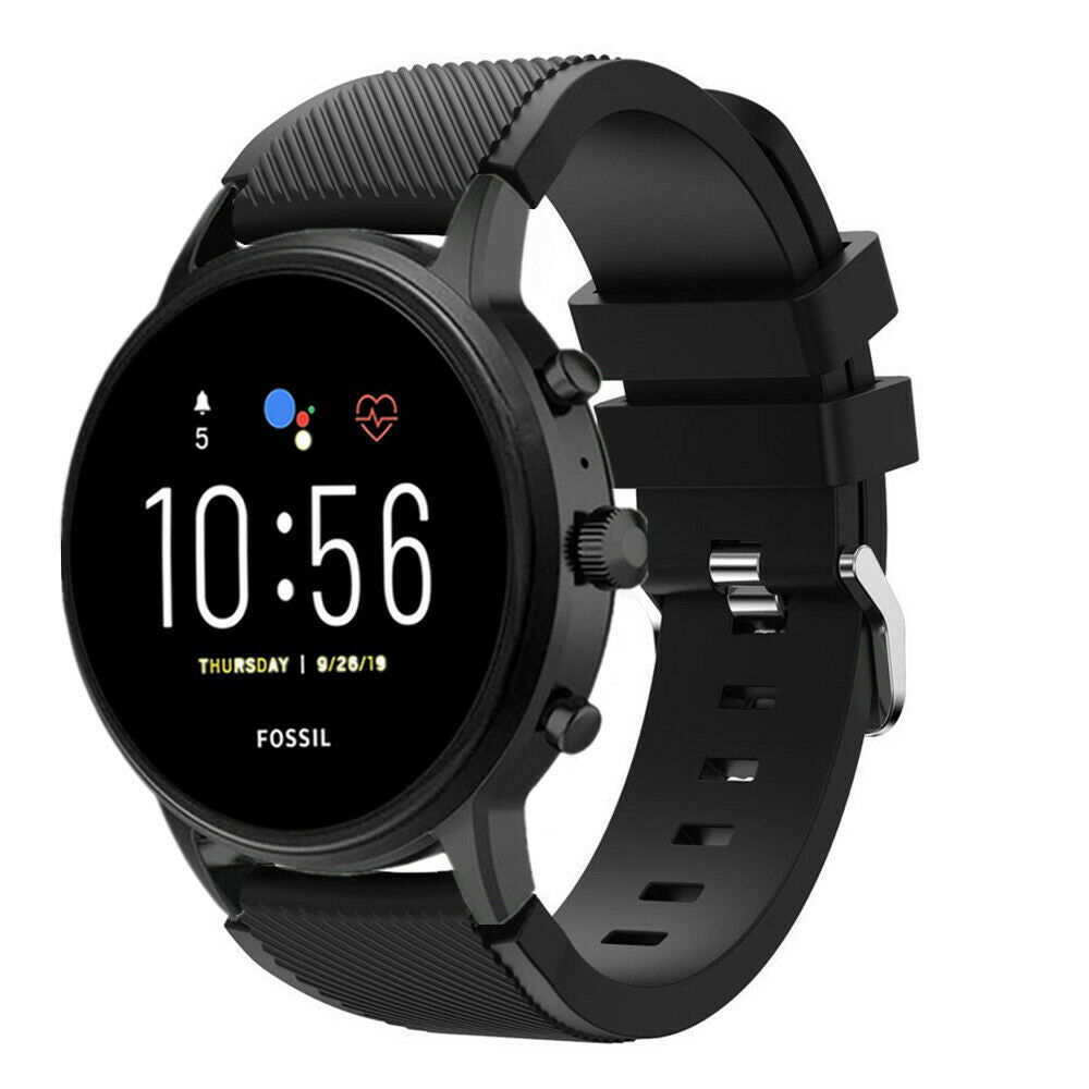 Fossil Gen 4 Explorist (HR) Silikonarmband (Schwarz)