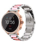 Fossil Gen 5e 42mm Steel Strap (Silver/Pink)