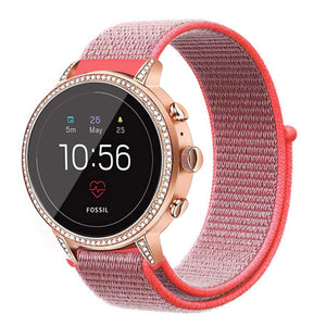 fossil-gen-5e-nylon-bandje-knalroze