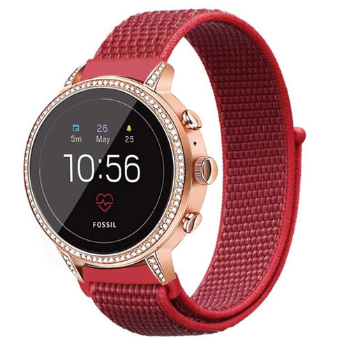 fossil-gen-5e-nylon-bandje-rood