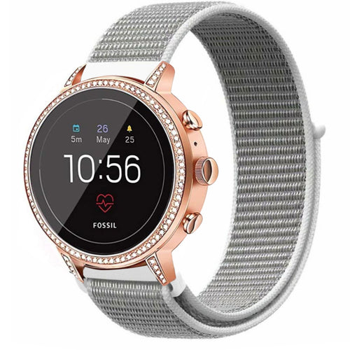 Fossil Gen 4 Venture (HR) Nylon Strap (White/Grey)