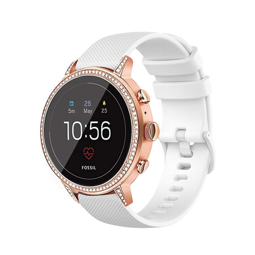 Fossil Gen 4 Venture (HR) Silikonarmband (Weiß)