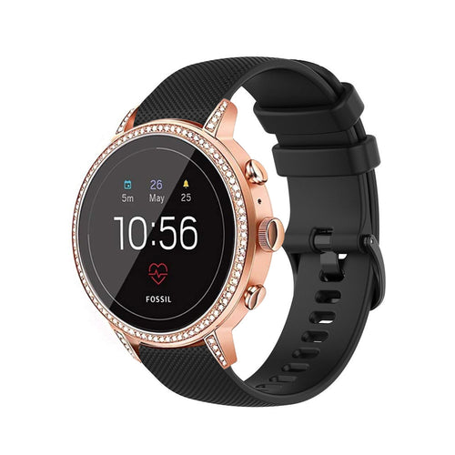 Fossil Gen 4 Venture (HR) Silikonarmband (Schwarz)