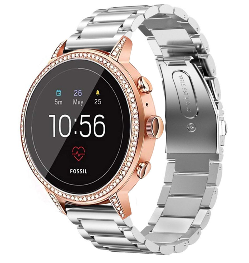 Fossil Gen 4 Venture (HR) Steel Strap (Silver)