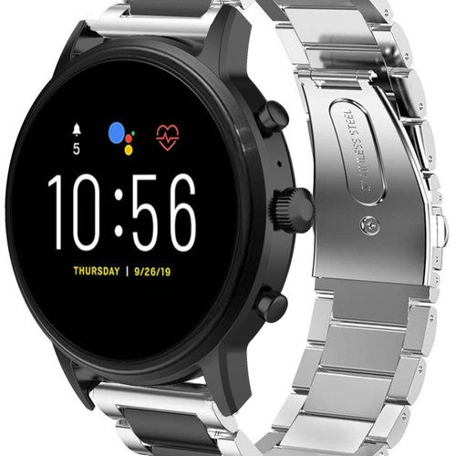 Fossil Gen 4 Explorist (HR) Steel Strap (Silver/Black)