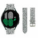 Samsung Galaxy Watch 4 40mm Glitter Leather Strap (Silver)