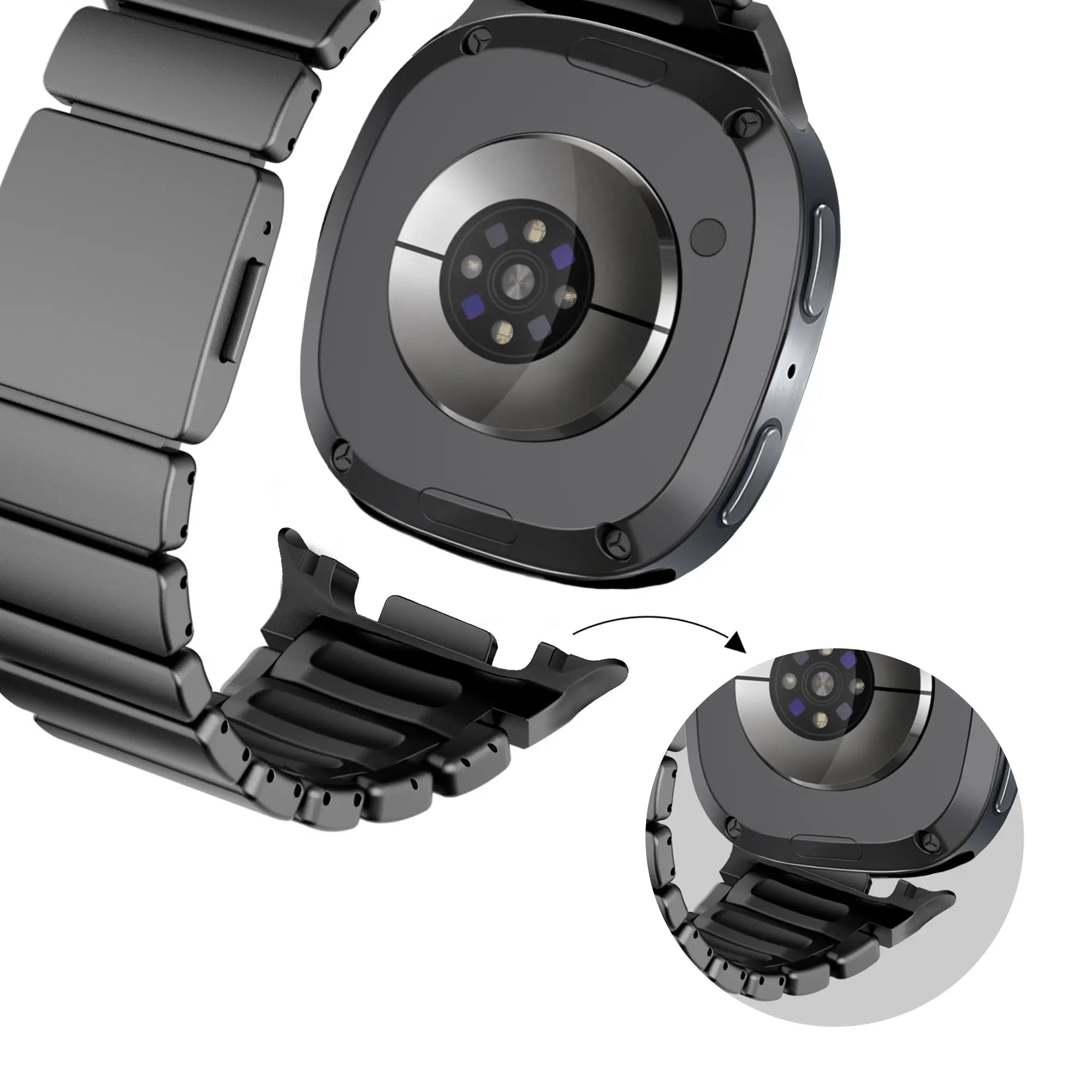 Bandz Samsung Galaxy Watch 8 - 40mm Titanium Strap 'Hybrid' (Black)