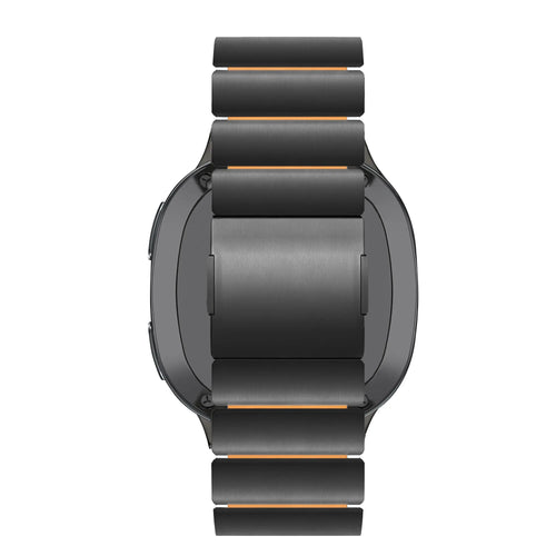 Bandz Samsung Galaxy Watch 8 - 44mm Titanium Strap 'Hybrid' (Black/Orange)