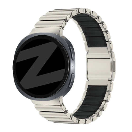 Bandz Samsung Galaxy Watch 8 Classic Titanarmband 'Hybrid' (Titan/Schwarz)