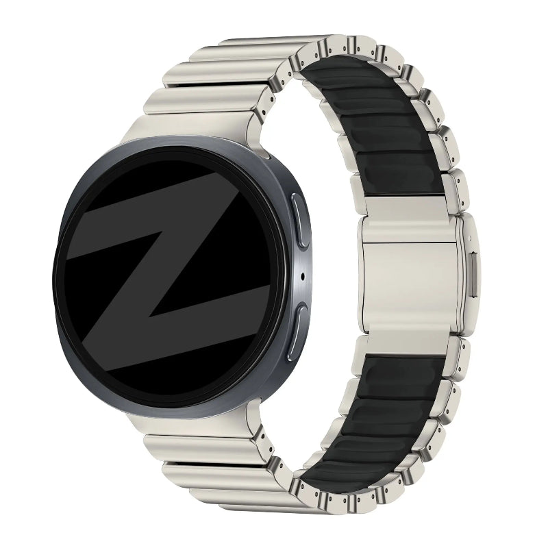 Bandz Samsung Galaxy Watch 8 - 44mm Titanarmband 'Hybrid' (Titan/Schwarz)