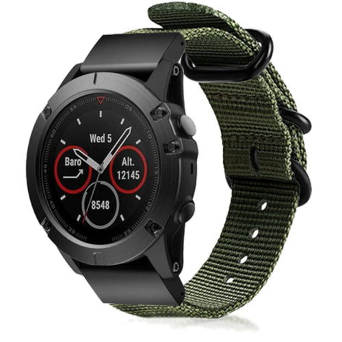 Garmin Fenix 5/6 Nylonarmband mit Schnallenverschluss (Grün)