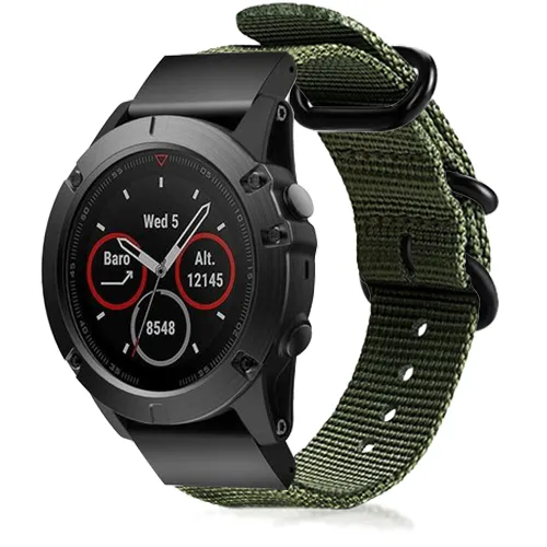 Garmin Fenix 5x/6x Nylonarmband mit Schnallenverschluss (Grün)
