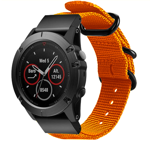 Garmin Quatix 8 - 47mm Nylonarmband mit Schnalle (Orange)