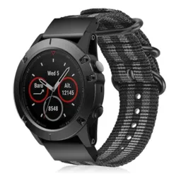 Garmin Instinct 3 - 45mm Nylon Schnallenarmband (Schwarz/Grau)