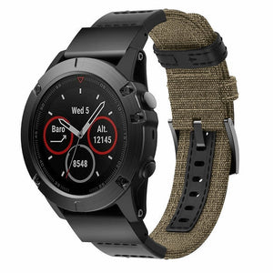 Garmin Quatix 8 Pro - 47mm Nylon Hybrid Strap (Beige)