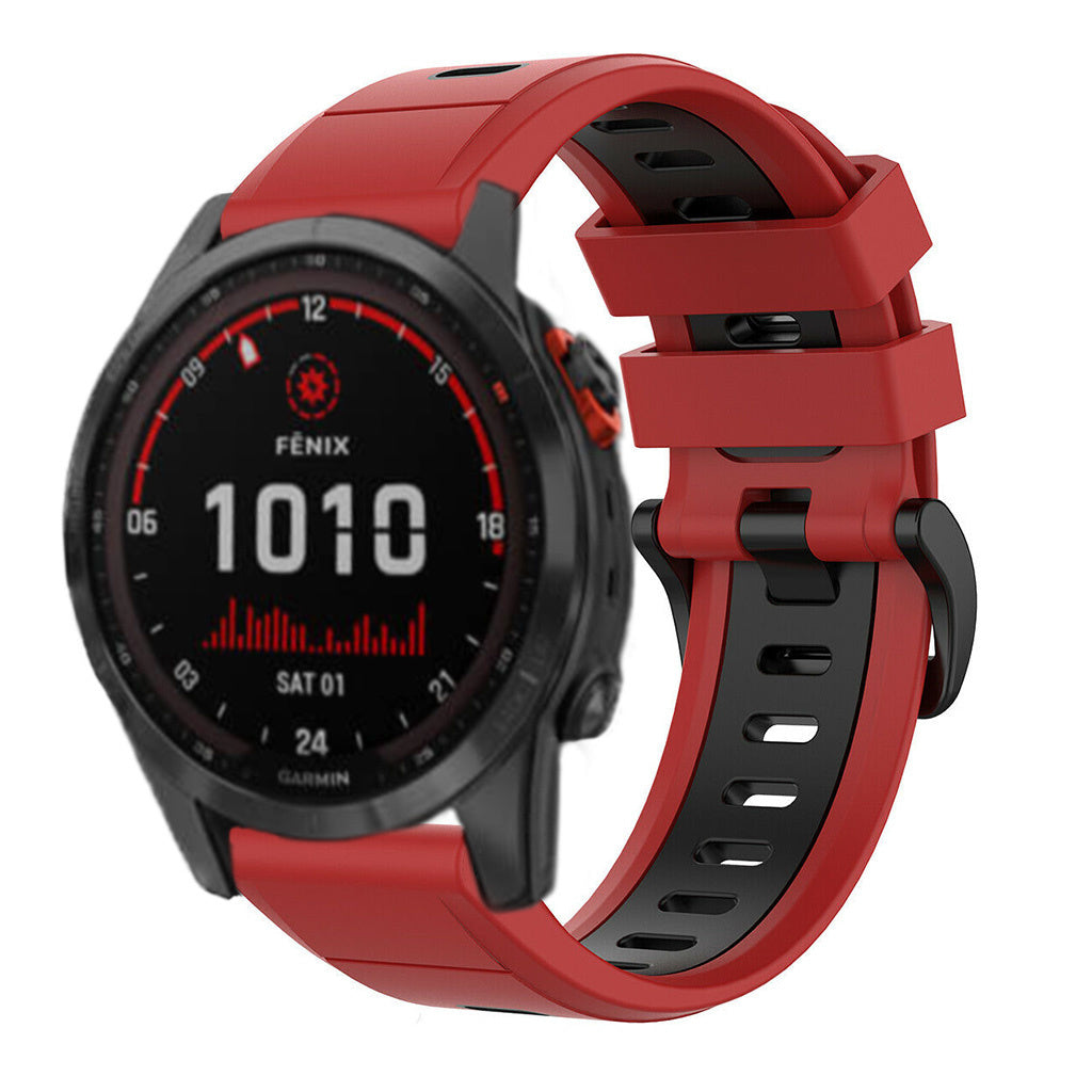 Garmin Fenix 7x Silicone Strap Tough (Red/Black)