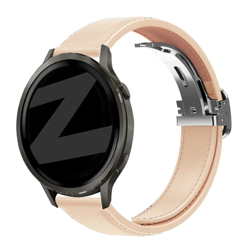 garmin 20mm leather band d-type beige