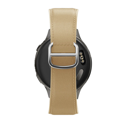 Bandz Garmin Vivomove Style Lederarmband 'D-Type' (Creme)