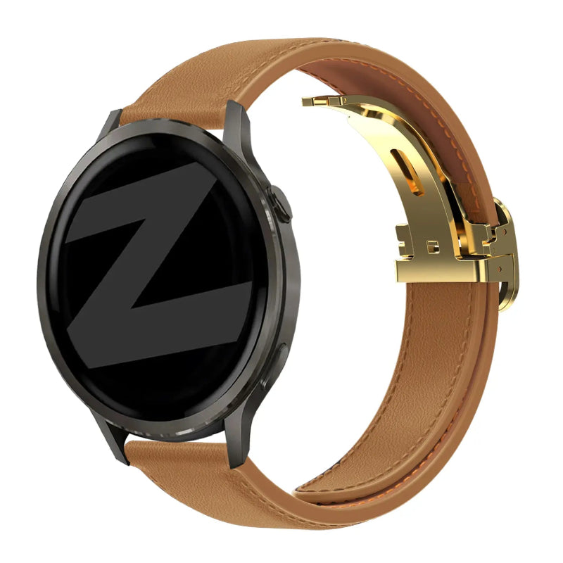 garmin 20mm leather band d-type brown