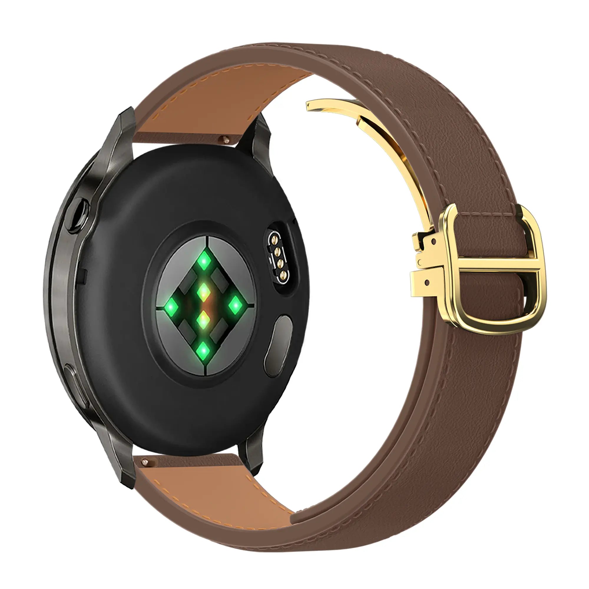 Bandz Garmin Vivomove Style Lederarmband 'D-Type' (Dunkelbraun)