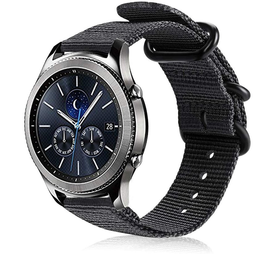 Samsung Gear S3 Nylon Strap with Buckle (Black)