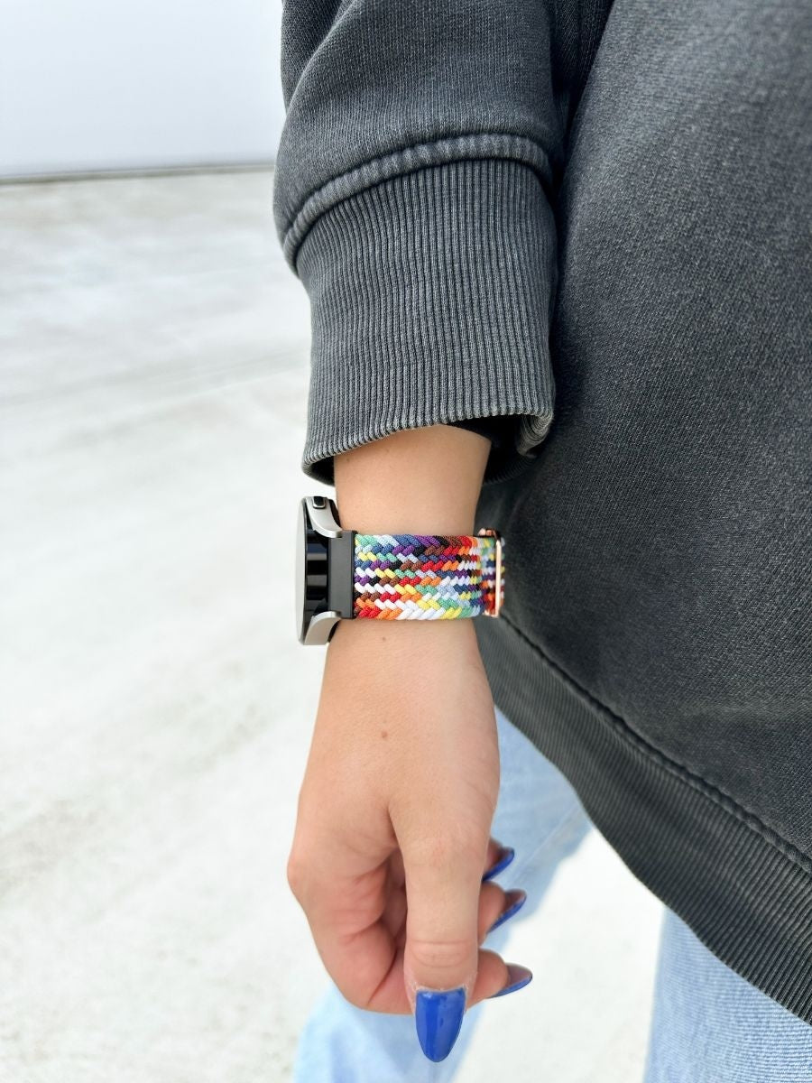 Withings ScanWatch 2 - 42mm Verstellbares Geflochtenes Armband (Regenbogen)