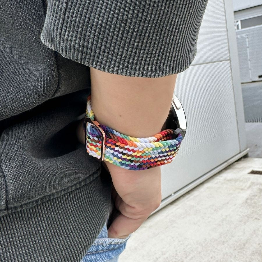 Withings ScanWatch Nova Verstellbares Geflochtenes Armband (Regenbogen)