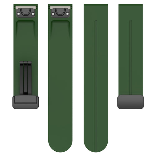 Garmin Quatix 8 Pro - 47mm D-Buckle Silicone Strap (Army Green)