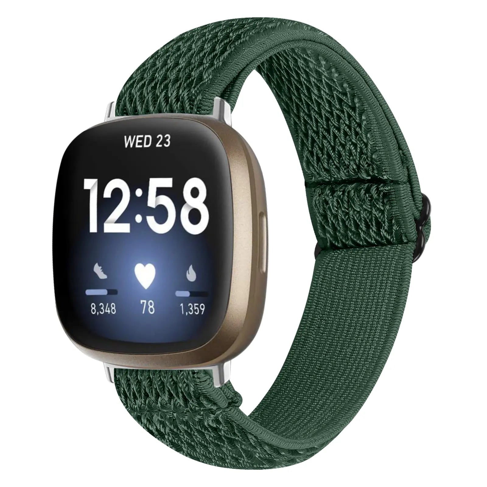 Fitbit Versa 4 Elastisches Armband (Grün)