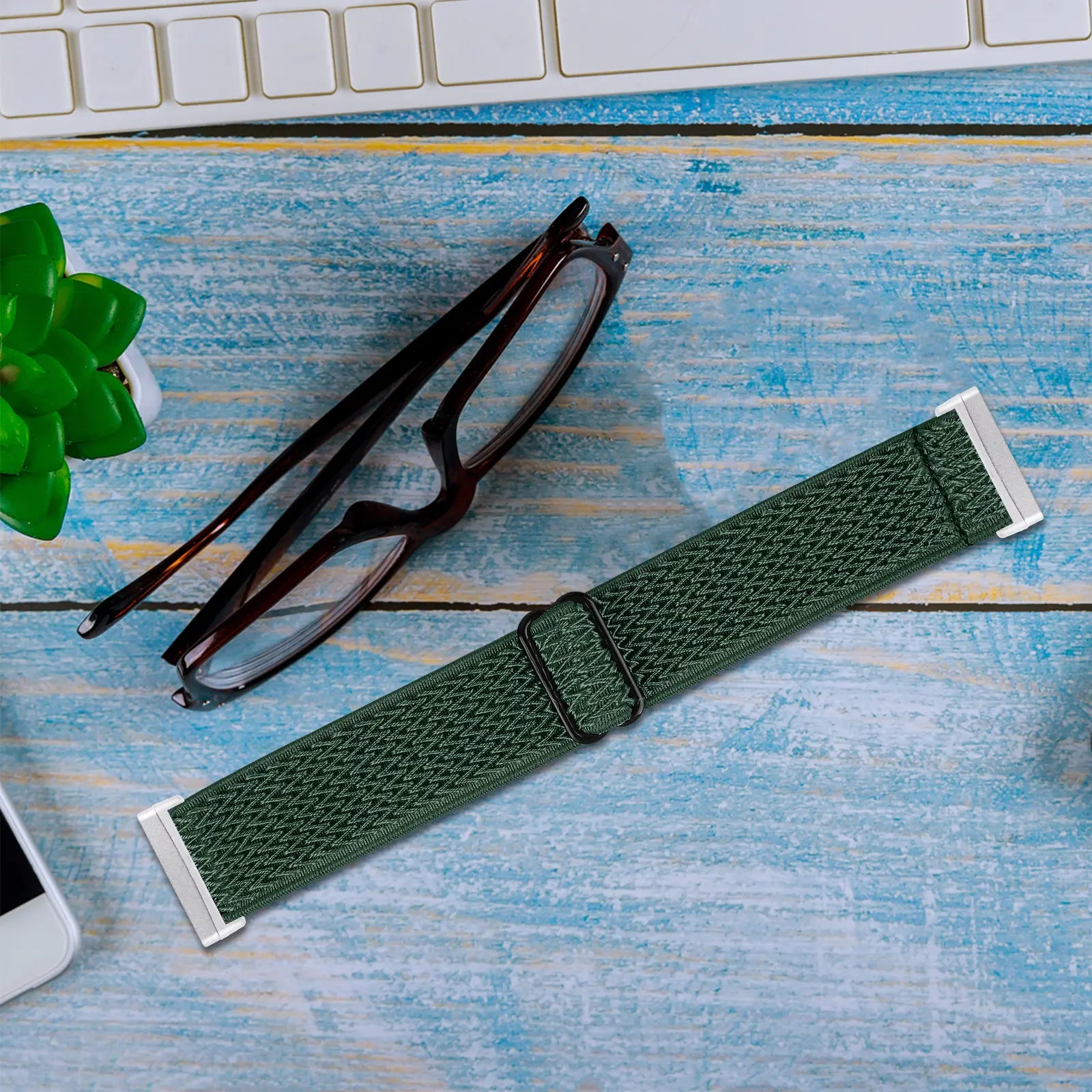 Fitbit Sense Elastisches Armband (Grün)