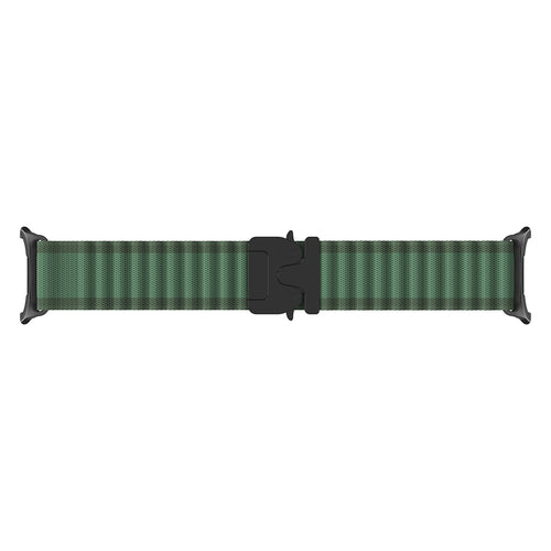 Samsung Galaxy Watch 8 - 40mm Outdoor Nylonarmband mit P-Schnalle (Grün mit Schwarz)