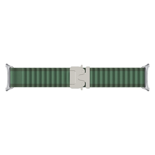 Samsung Galaxy Watch 8 Classic Outdoor Nylon Strap with P-Buckle (Green with Silver)