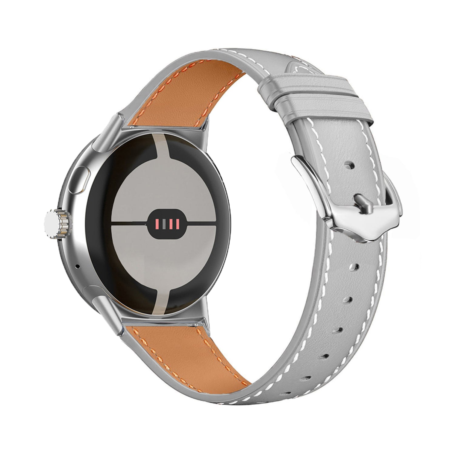 Google Pixel Watch 3 - 45mm Modernes Lederarmband (Grau)