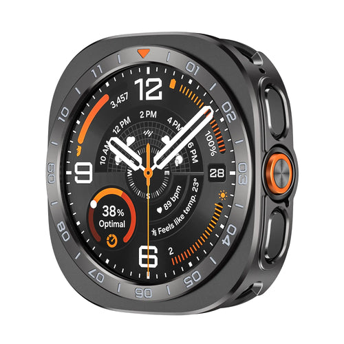 Samsung Galaxy Watch Ultra 2 Bezel Metallhülle (Dunkelgrau/Orange)
