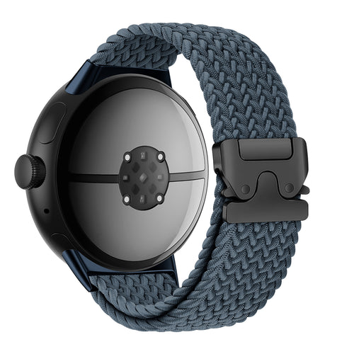 Google Pixel Watch 3 - 45mm Geflochtenes Armband mit P-Schnalle (GrauBlau)