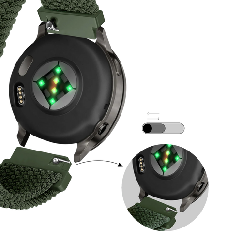 Bandz Garmin Forerunner 265s Verstellbares Geflochtenes Armband (Grün)