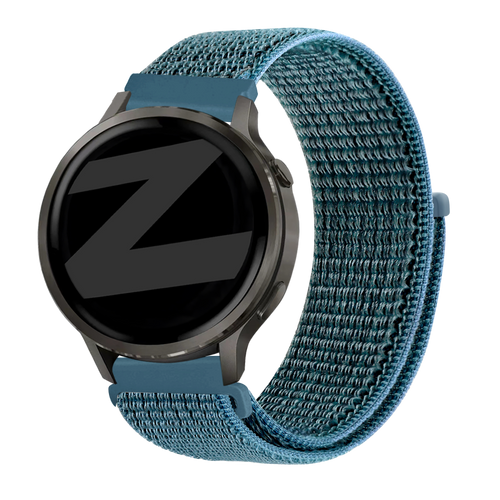 Bandz Garmin Venu 4 - 41mm Nylon Loop Armband (Grün-Grau)